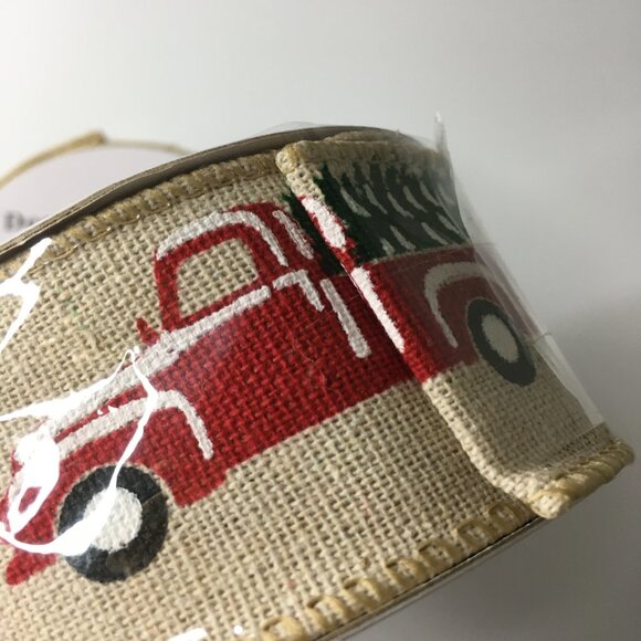 Home for the Holidays Red Truck Christmas Wired Ribbon 2 Rolls 1.5 in x 9 ft - Picture 6 of 12